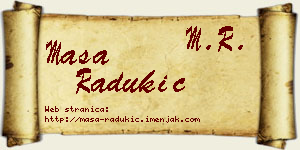Maša Radukić vizit kartica